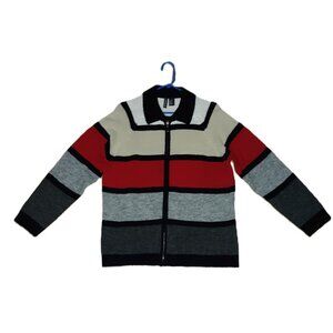 Vintage Jason Maxwell Wool Blend Colorblock Full Zip Sweater